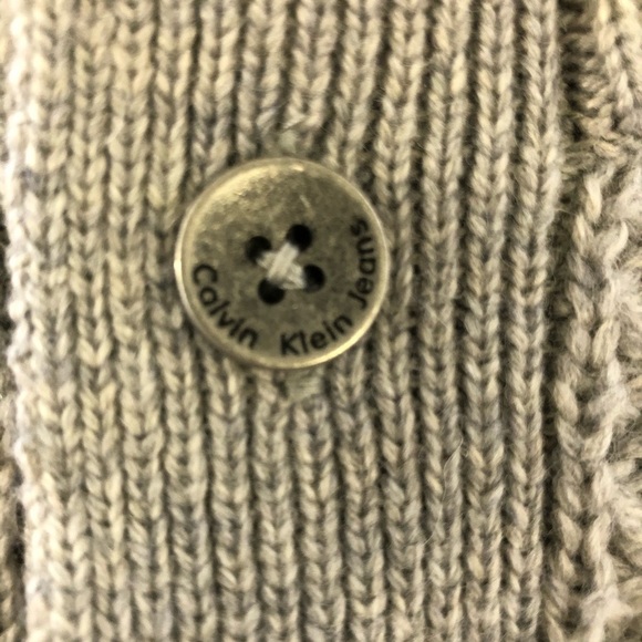 Calvin  Klein jeans sweater gray SZ M wool knit - Picture 5 of 11